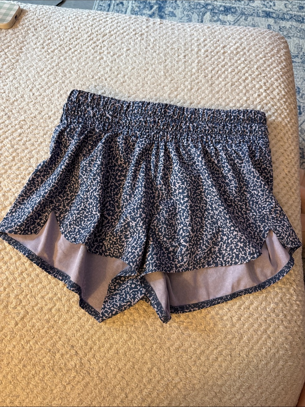 Women's Navy and Purple Speckle Running Shorts Z by Zella